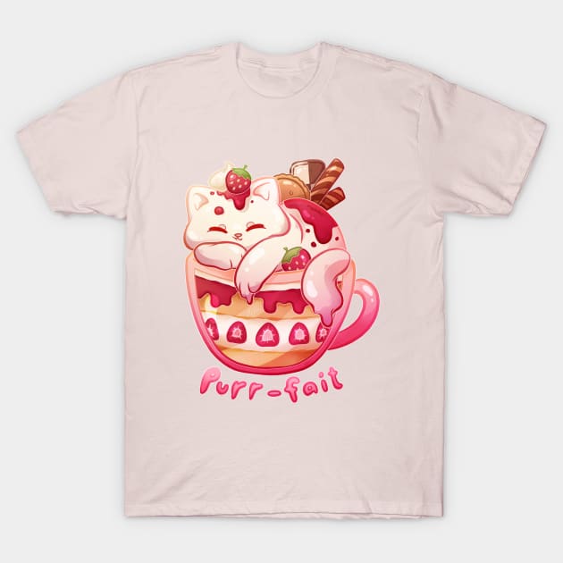 Strawberry Purr-fait T-Shirt by heysoleilart